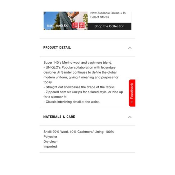 Jil Sander / Uniqlo +J - Women Dark Navy Wool Split Hem Trouser Slim Pant SZ 0 - Picture 9 of 17